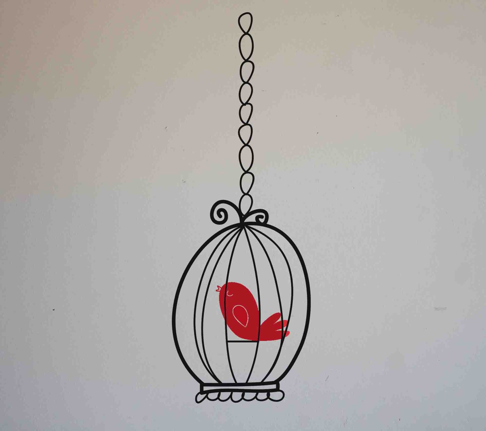 Bird Cage Vinyl Wall Decal Size LARGE Bird Birdcage Bird Etsy