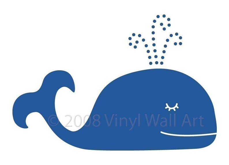 Whale Vinyl Wall Decal LARGE Etsy