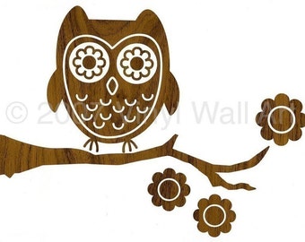 Vinyl Wall Art Decal Wood Owl SMALL