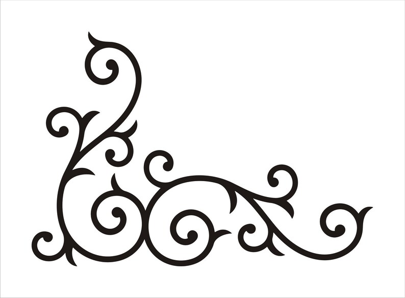 Wrought Iron Corner Swirl Large