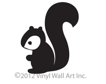 Woodland Squirrel Vinyl Wall Decal size MEDIUM