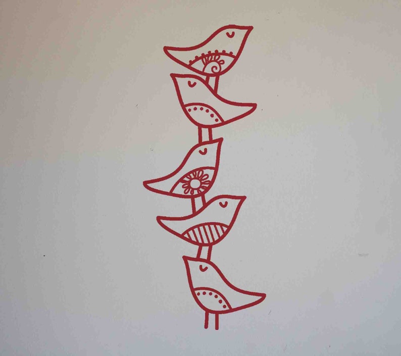 stacked birds vinyl wall decal image 1