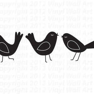 Art Bird Vinyl Wall Decals Set of 3 Bird, Bird Decor, Bird Wall Art, Bird Decoration, Bird Design, Nursery Bird, Window Decal image 3