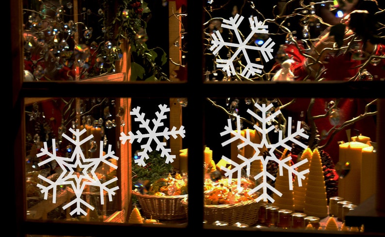Snowflake Decal Christmas Collection Snowflake, snowflake sticker, snowflake window film, Christmas snow, snow window film image 2