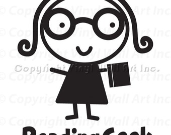 Reading Geek Vinyl Car Decal - Car Decal, Laptop Sticker, Window Decal, Personalized Decal,