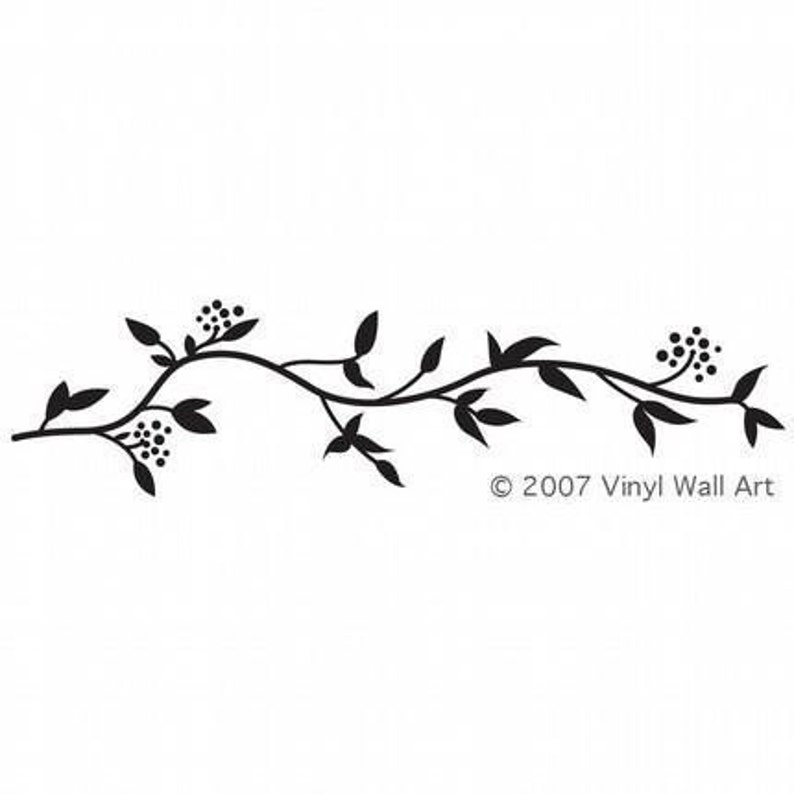 Leafy Border Vinyl Wall Decal Flower Decal, Home Decor, Office Decor, Kitchen Design, Bedroom Decal, Garden Design, image 4