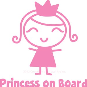 Princess on Board Vinyl Car Decal - Car Decal, Laptop Sticker, Window Decal, Personalized Decal,