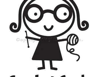 Crochet Geek Vinyl Decal - Car Sticker, Laptop Sticker, Window Decal, Personalized Decal,