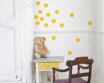 Polka Dots Wand Konfetti. Set von 40 - 2,67 cm großen gepunkteten Wandaufklebern - Kreis Aufkleber für die Wand