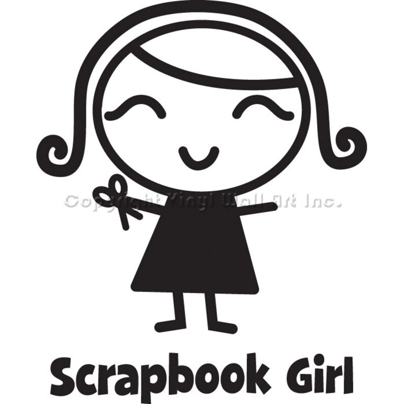 Scrapbook Girl Vinyl Car Decal Car Decal, Laptop Sticker, Window Decal, Personalized Decal, image 1