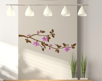 Cherry Blossom Branch Wall Decal, Childs Tree Branch Wall Art Vinyl Decal,  - Cherry Blossom, Tree Branch Wall Decal