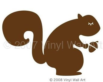 Vinyl Squirrel Wall Decal LARGE