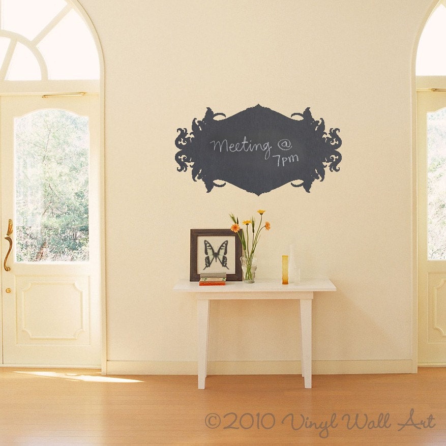 Ornate Chalkboard Vinyl Wall Decal size SMALL Message Pad Etsy
