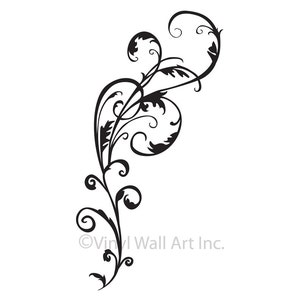 Swirl Vinyl Decal Swirl, Swirl Decal, Swirl Sticker, Swirl Wall Art, Flourish, Flourish wall art, Flourish Decal image 3