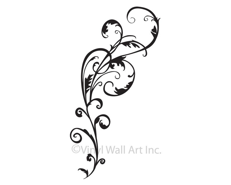 Swirl Vinyl Decal Swirl, Swirl Decal, Swirl Sticker, Swirl Wall Art, Flourish, Flourish wall art, Flourish Decal image 3