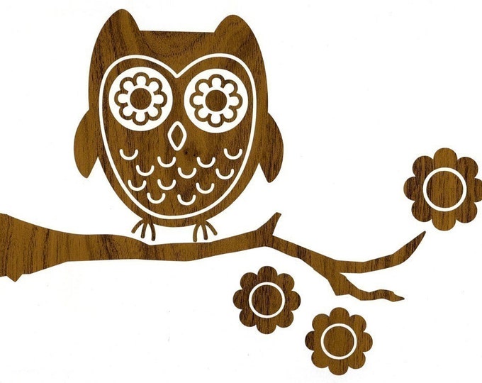 Wood Owl Wall Decal Etsy