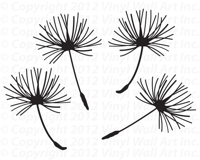 Dandelion Seed Vinyl Decals Set of 4, Dandelion, Home Decor, Office Decals, Window Stickers image 3