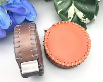 Leather Tape Measure, Hand Stitched Retractable Leather Measuring Tape 5 Ft / 60", Handmade Gift for Makers