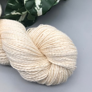 FINGERING Organic Pima Cotton Undyed Yarn Base, Sustainable Natural Cotton Sock Weight Vegan Yarn Blank