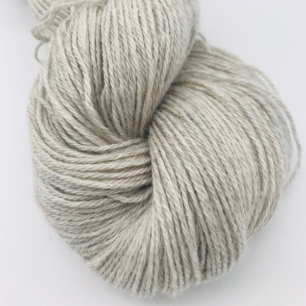 FINGERING Natural Gray Baby Alpaca Silk Cashmere Yarn, Undyed Yarn Base Blank