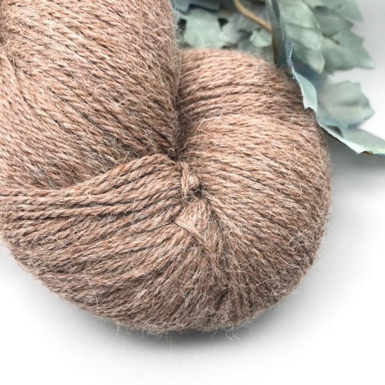 8 Oz SPORT Soft Caramel Brown Alpaca Yarn, Natural Superfine Peruvian Alpaca Yarn, Inca Alpaca, Large 8 oz Skein image 6