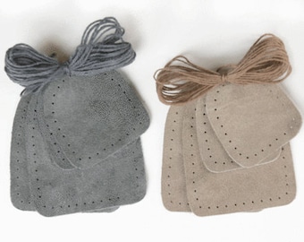 Fiber Trends Suede 2 Piece Slipper Bottoms Soles Charcoal Gray Camel Tan Brown