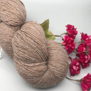 8 Oz SPORT Soft Caramel Brown Alpaca Yarn, Natural Superfine Peruvian Alpaca Yarn, Inca Alpaca, Large 8 oz Skein image 3