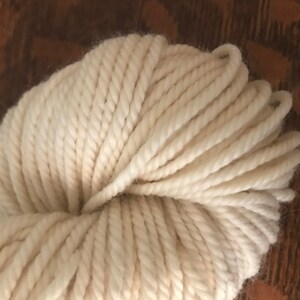 BULKY Merino Wool Yarn, Undyed Yarn, Undyed Super Chunky Yarn, Natural Bulky Bare Yarn Blank, Ecru Merino Wool Yarn, Paul image 3