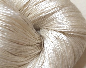 LACE Ivory Silk Undyed Yarn, Undyed Silk Lace Yarn, Cultivated Bombyx Silk Yarn, Gossamer Yarn, Cobweb Yarn, Knitting Silk, Lace Weight Yarn