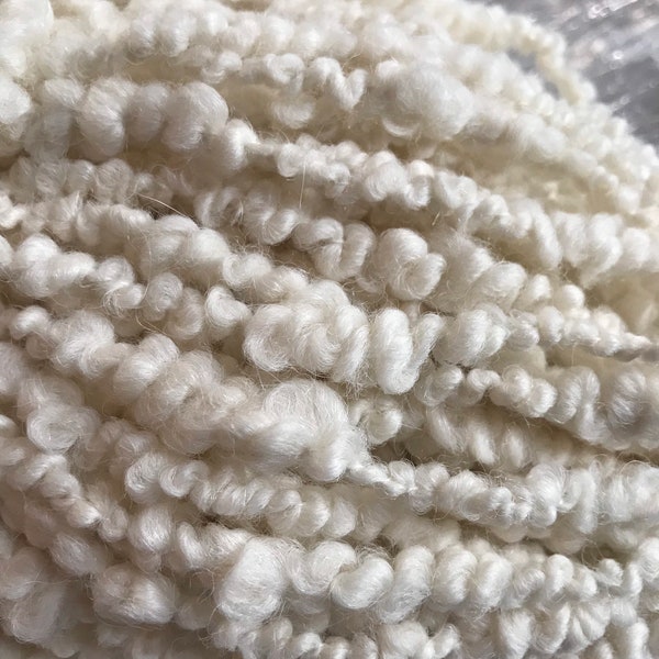 Super BULKY Alpaca Boucle Thick and Thin Undyed Yarn Large 8 oz Skein