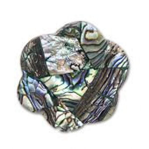 Magnetic Paua Shell Flower Shawl Pin Needle Minder, Handcrafted Shell Needle Holder Cozy, Handmade Gift