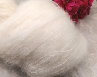 LACE Brushed Merino Wool Nylon Undyed Yarn, Undyed Lace Yarn Blank, Ecru Yarn Base Blank