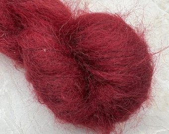 Cranberry Red WORSTED Weight Premium Mohair Yarn 1.75 Oz 109 Yards