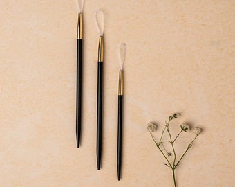 Lantern Moon Ebony Finishing Needles, Knitting Crochet Ebony Wood Sewing Needles, Set of 3