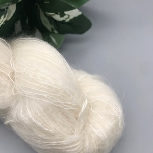 LACE Kid Mohair Silk Undyed Yarn, Undyed Lace Yarn Blank, Kid Mohair Lace Undyed Yarn, Ecru Yarn Base, Mohair Silk Yarn, Mohair Lace Yarn,