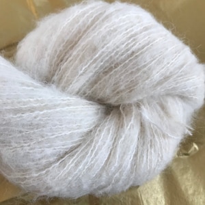 LACE Brushed Alpaca Silk Undyed Yarn, Lace Weight Suri Alpaca Yarn for Knitting Crocheting