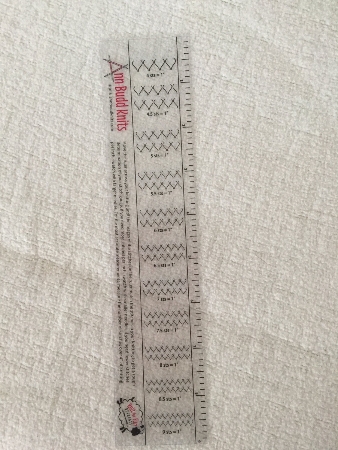 Knit Gauge Ruler by Ann Budd Knits Ruler Knitting Gauge Etsy