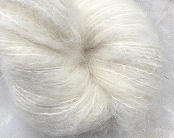 LACE Lurex Brushed Alpaca Silk Undyed Yarn, Sparkle Lace Weight Suri Alpaca Yarn for Knitting Crocheting