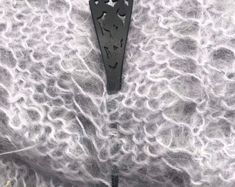 Laser Cut Mahagony Wood Shawl Stick Pin, Wooden Scarf Shawl Pin Closure, Fan Hair Pin