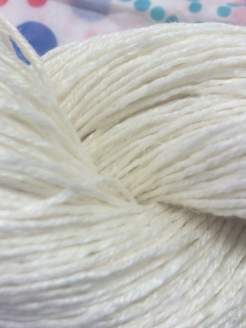 Fingering Weight Ivory Linen Undyed Yarn Base FINGERING Linen Undyed Yarn