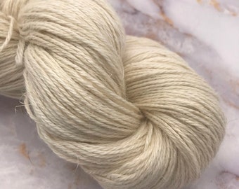 FINGERING Alpaca Linen Tussah Silk Natural Undyed Yarn, Fingering Weight Sock Weight Rustic Yarn