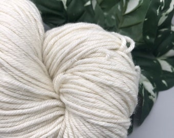 DK Glimmer Merino Silk Stellina Yarn, Ecru Undyed Yarn Base, DK Undyed Yarn, Stellina Yarn Blank, Luxury yarn, Sparkle Yarn