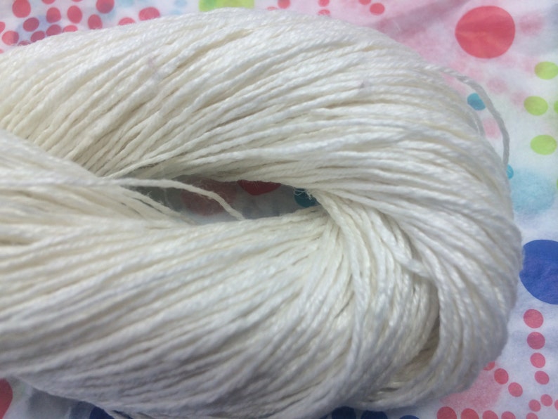 Fingering Weight Ivory Linen Undyed Yarn Base FINGERING Linen Undyed Yarn