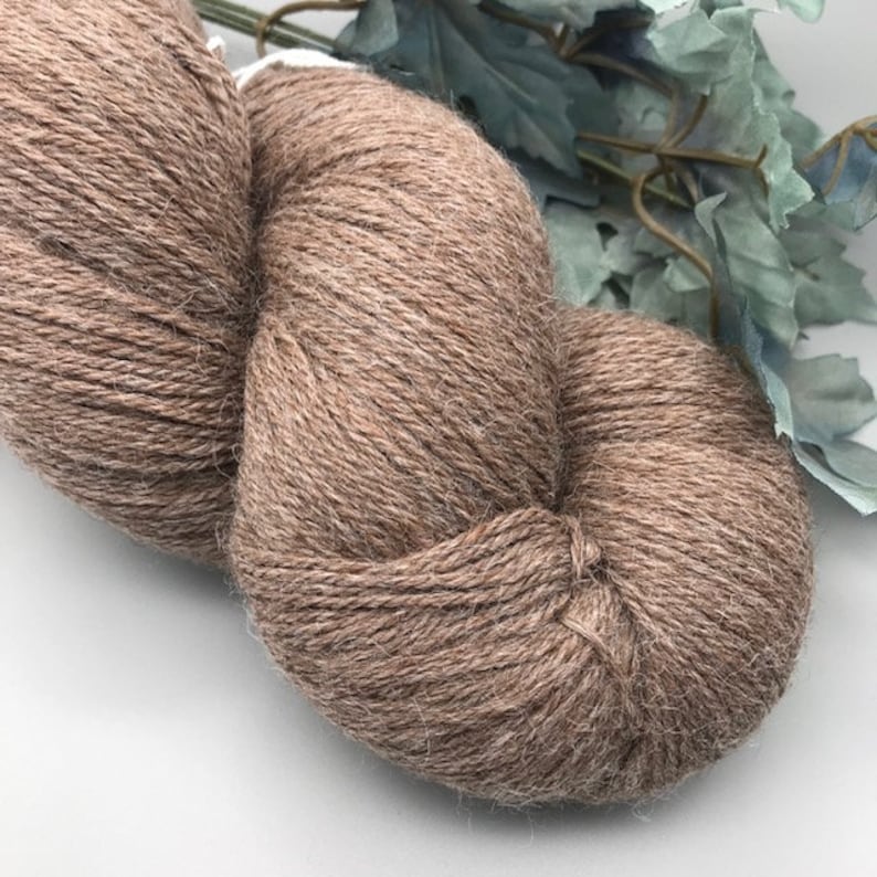 8 Oz SPORT Soft Caramel Brown Alpaca Yarn, Natural Superfine Peruvian Alpaca Yarn, Inca Alpaca, Large 8 oz Skein image 5