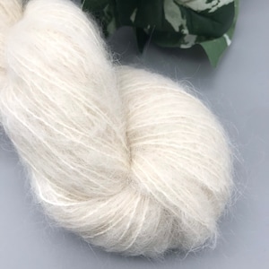 FINGERING Brushed Alpaca Undyed Yarn, Undyed Brushed Suri Alpaca Fingering Weight Yarn Single Ply