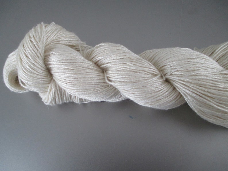 DK Silk Linen Undyed Yarn Natural Ivory Bombyx Spun Silk and Etsy