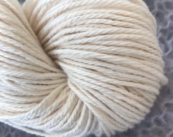 WORSTED biologisch pima-katoen ongeverfd garen, ongeverfd natuurlijk katoengaren met kamgaren blanco, veganistisch garen gesponnen in de VS