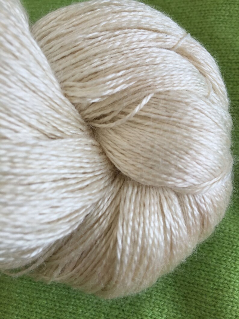 LACE Silk Bamboo Undyed Yarn Natural Ivory Bamboo Silk Lace Etsy