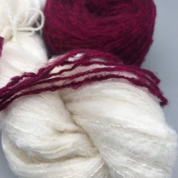 FINGERING Brushed Boucle Silk & Merino Wool Undyed Yarn