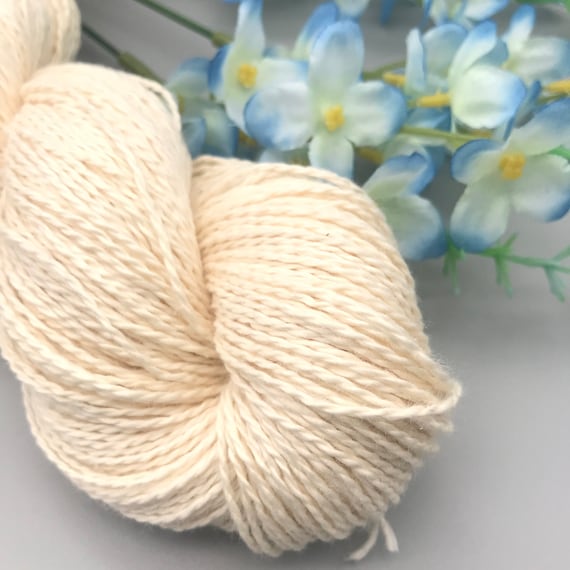 SPORT Organic Pima Cotton Undyed Yarn Base, Sustainable Natural Cotton DK Weight Vegan Yarn Blank